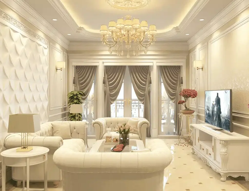 Màn cửa phòng khách thông minh tự động cho không gian