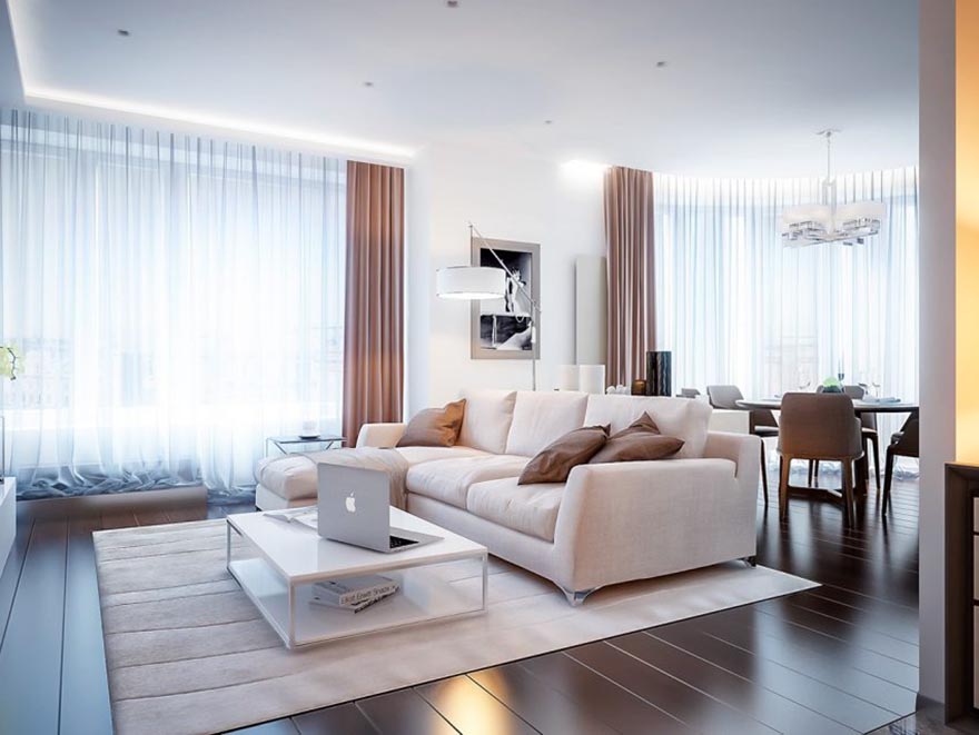 Mẫu màn cửa đẹp phòng khách thông minh tự động