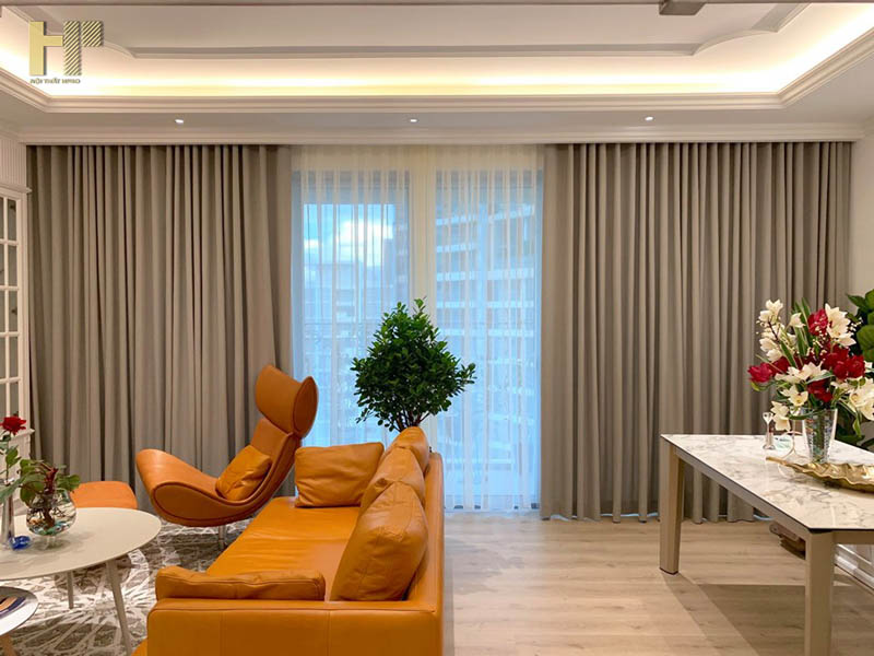 Rèm cửa kéo 1 bên hiện đại cho phòng khách sang trọng
