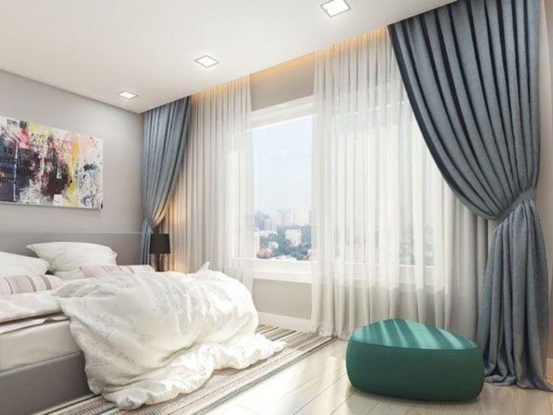Rèm cửa sổ phòng ngủ 2 lớp thông minh tự động