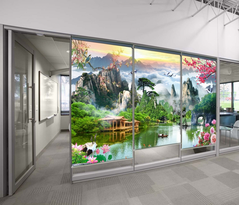 Rèm cuốn tranh 3D thông minh tự động cho nhà ở 2025