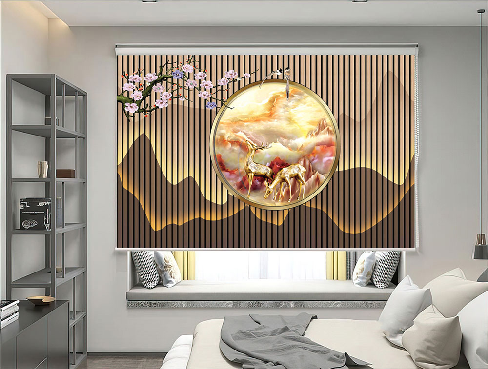Rèm cuốn tranh cửa sổ thông minh tự động cho không gian