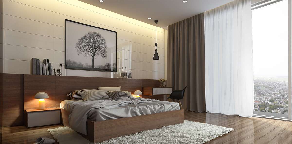 Rèm cửa phòng ngủ đơn giản cho phong cách tối giản