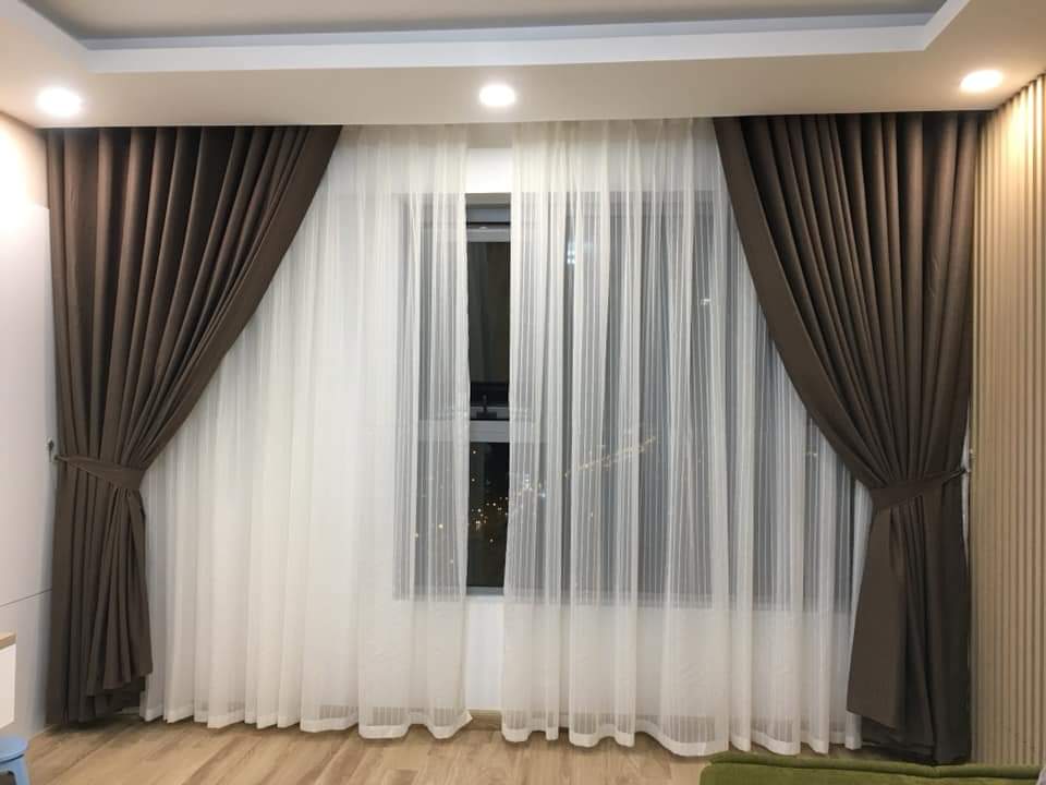 Rèm 2 lớp cao cấp chất liệu vải nhung sang trọng
