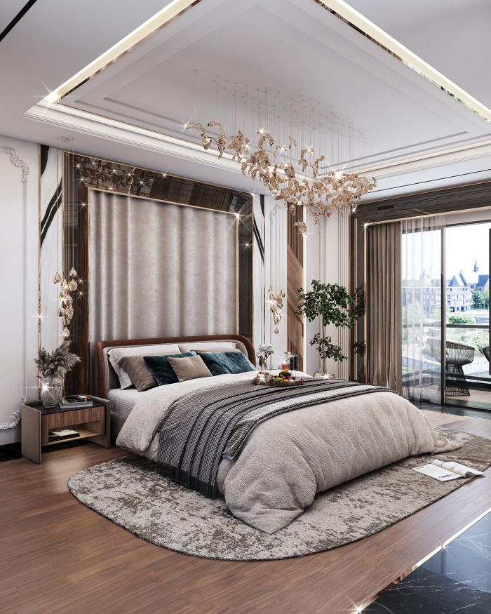 Rèm cửa ra vào phòng ngủ bằng vải bố dày