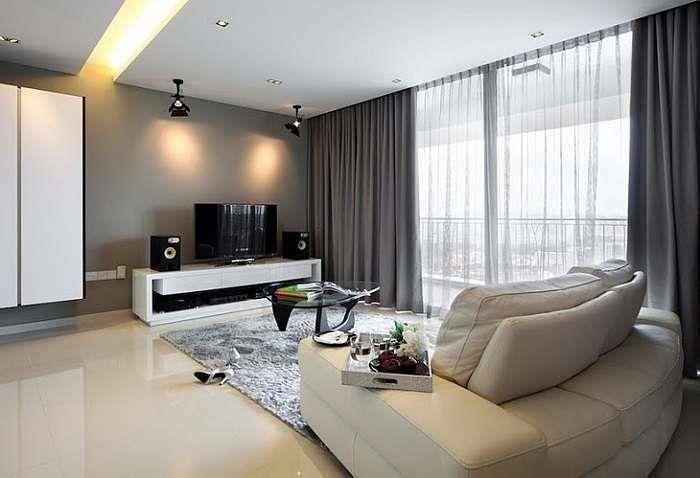 Rèm phòng khách phong cách tân cổ điển với hoa văn nổi bật