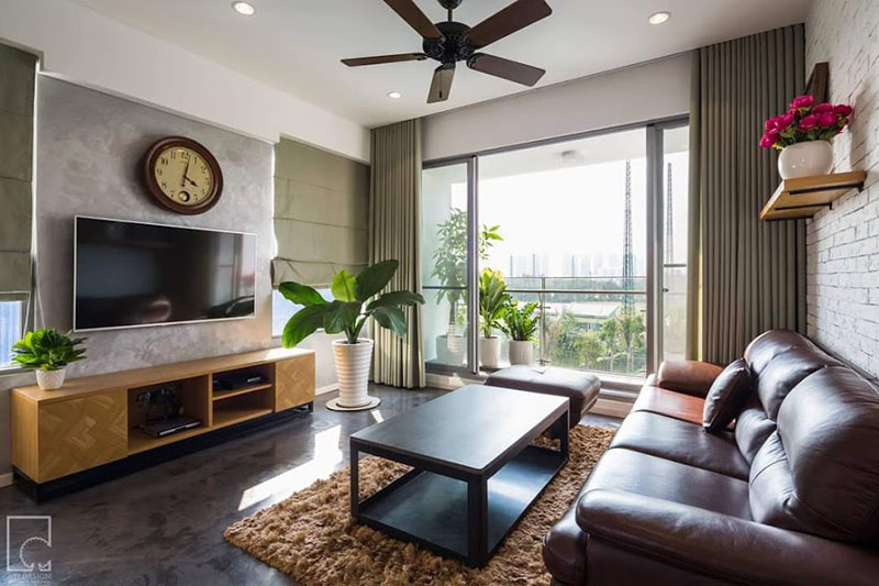 Thiết kế rèm phòng khách tối giản cho căn hộ chung cư