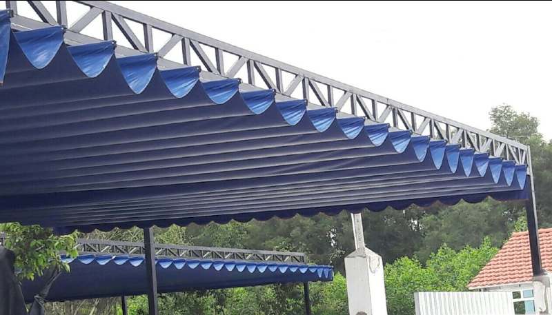 Công trình pergola sử dụng mái che PVC cao cấp ngoài trời