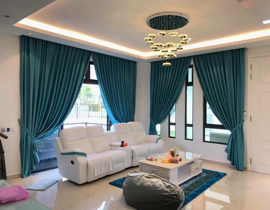 Rèm cửa hiện đại phòng khách màu trung tính đẹp