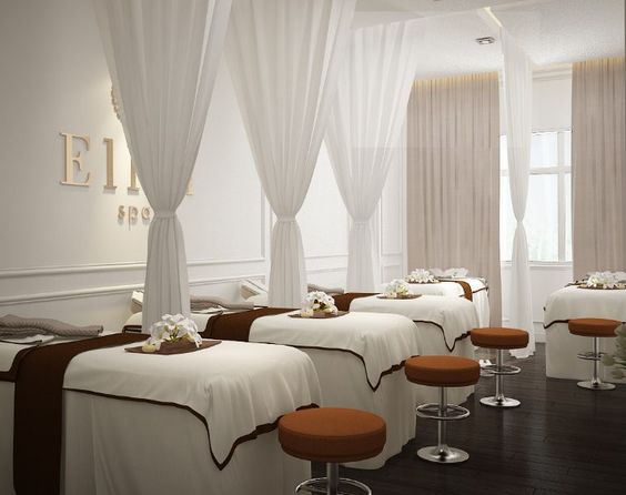 Mẫu rèm spa đẹp phong cách sang trọng, tinh tế