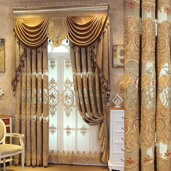 Mẫu rèm vải hoa phong cách hiện đại cho cửa sổ lớn