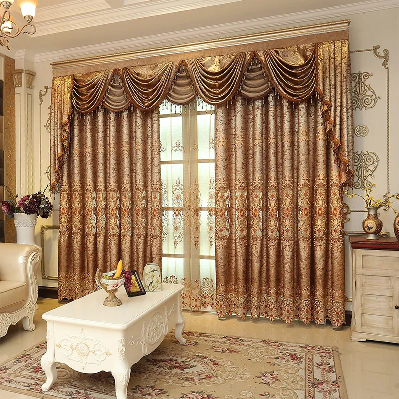 Mẫu rèm vải hoàng gia họa tiết cổ điển sang trọng