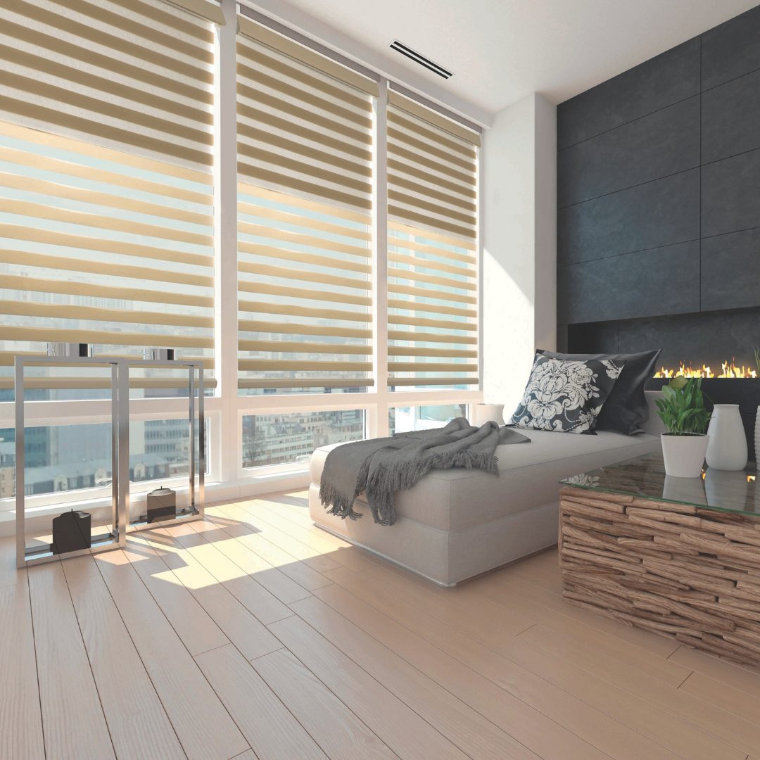 Rèm cuốn cửa sổ 2 lớp thiết kế tinh tế cho văn phòng