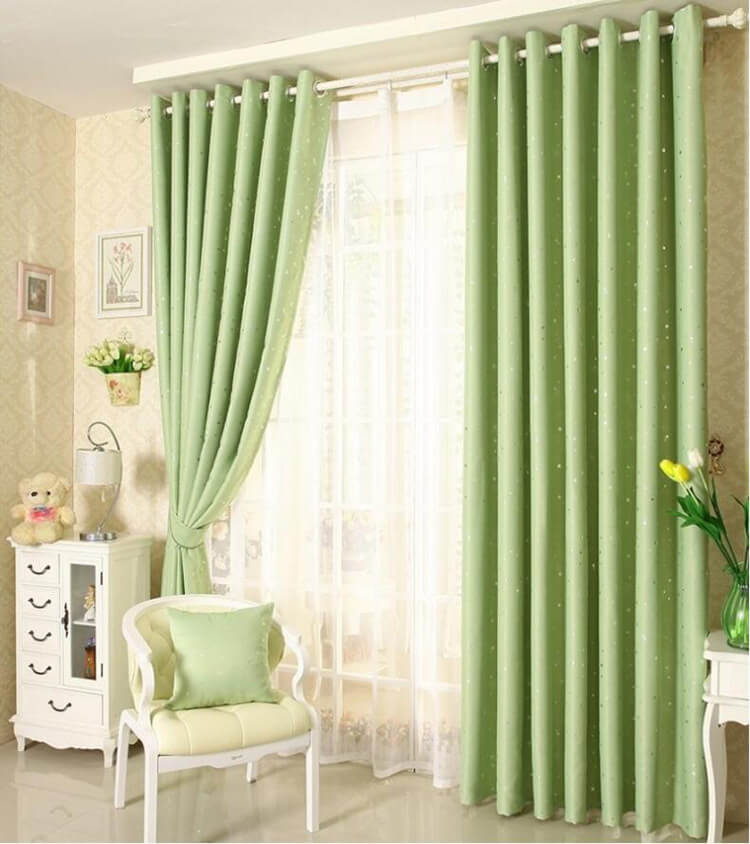Rèm màu xanh cốm đẹp phù hợp nội thất hiện đại