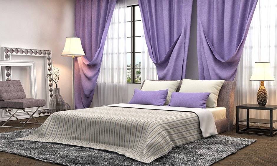 Rèm vải màu tím cao cấp phù hợp phong cách hiện đại