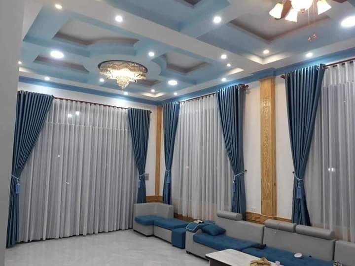 Thiết kế rèm 2 lớp phòng khách hiện đại và ấm áp