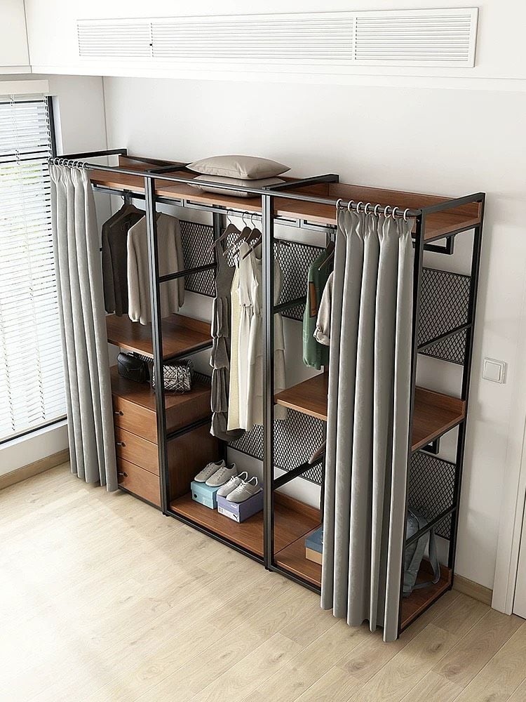 Hình ảnh rèm kéo che tủ quần áo nhỏ gọn, dễ thay thế