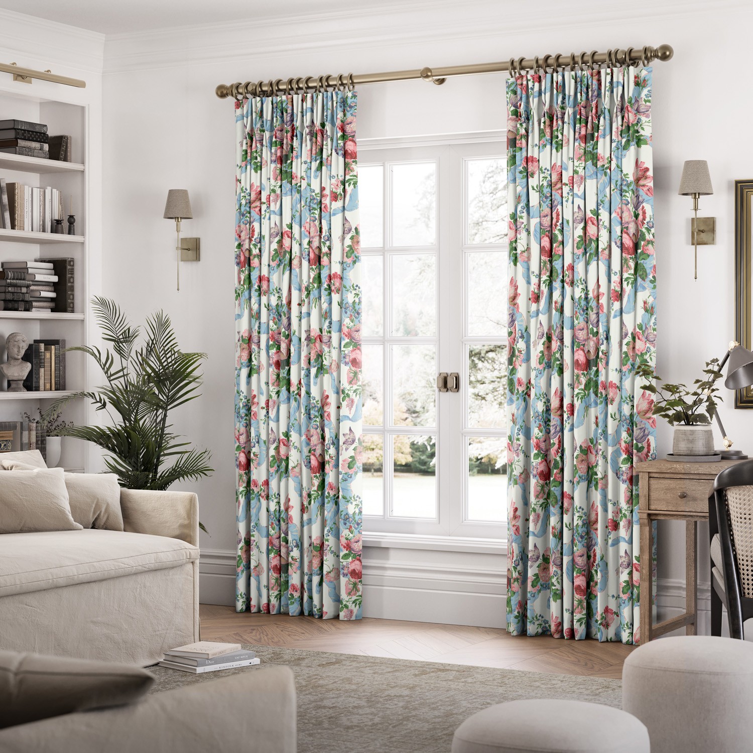 Hình ảnh vải may rèm cửa vintage chất liệu cotton sang trọng