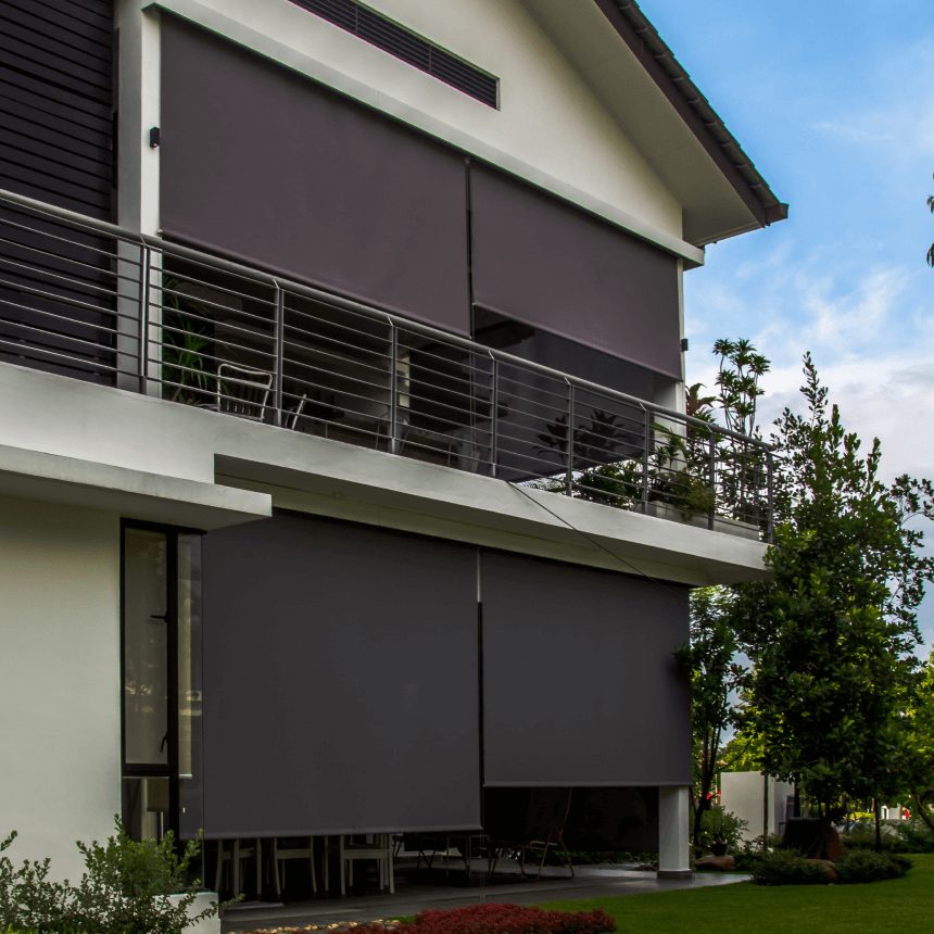 Thi công rèm cuốn ngoài trời cho ban công
