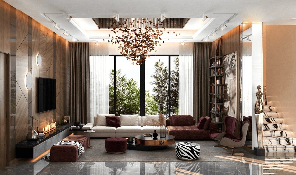 Bộ rèm vải nhập khẩu châu Âu cao cấp cho biệt thự và căn hộ hiện đại