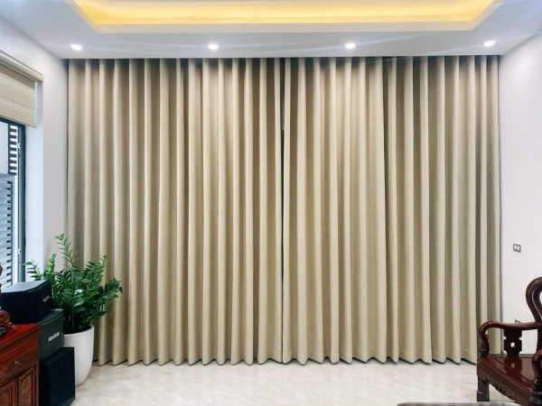 Hình ảnh rèm vải lụa cao cấp trong phòng khách