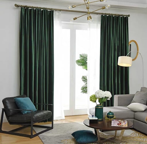 Rèm lụa satin sang trọng cho căn hộ hiện đại