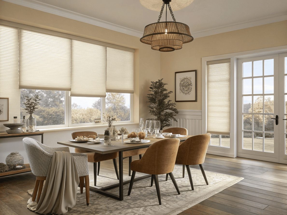 Mẫu rèm tổ ong sang trọng dành cho biệt thự hiện đại