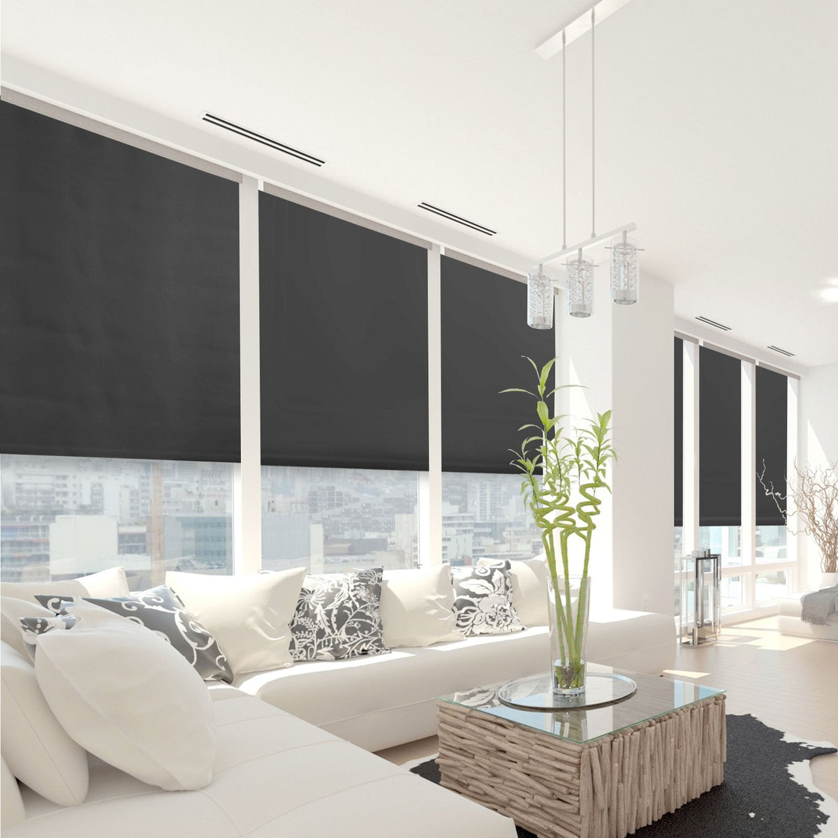 Hình ảnh rèm văn phòng giảm độ chói màn hình máy tính ánh sáng dịu