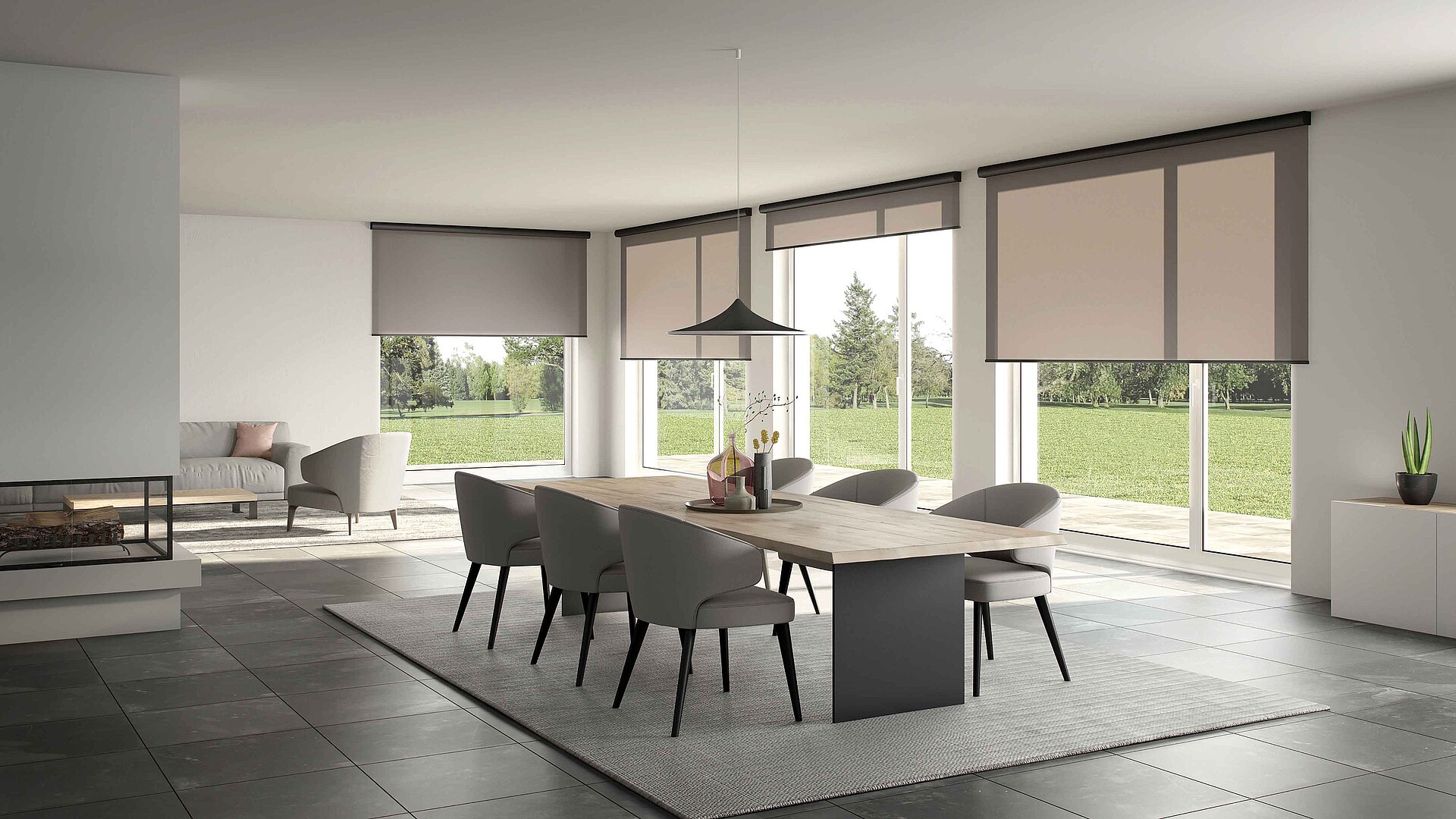 Rèm cửa sổ cuốn chống nắng giảm nhiệt