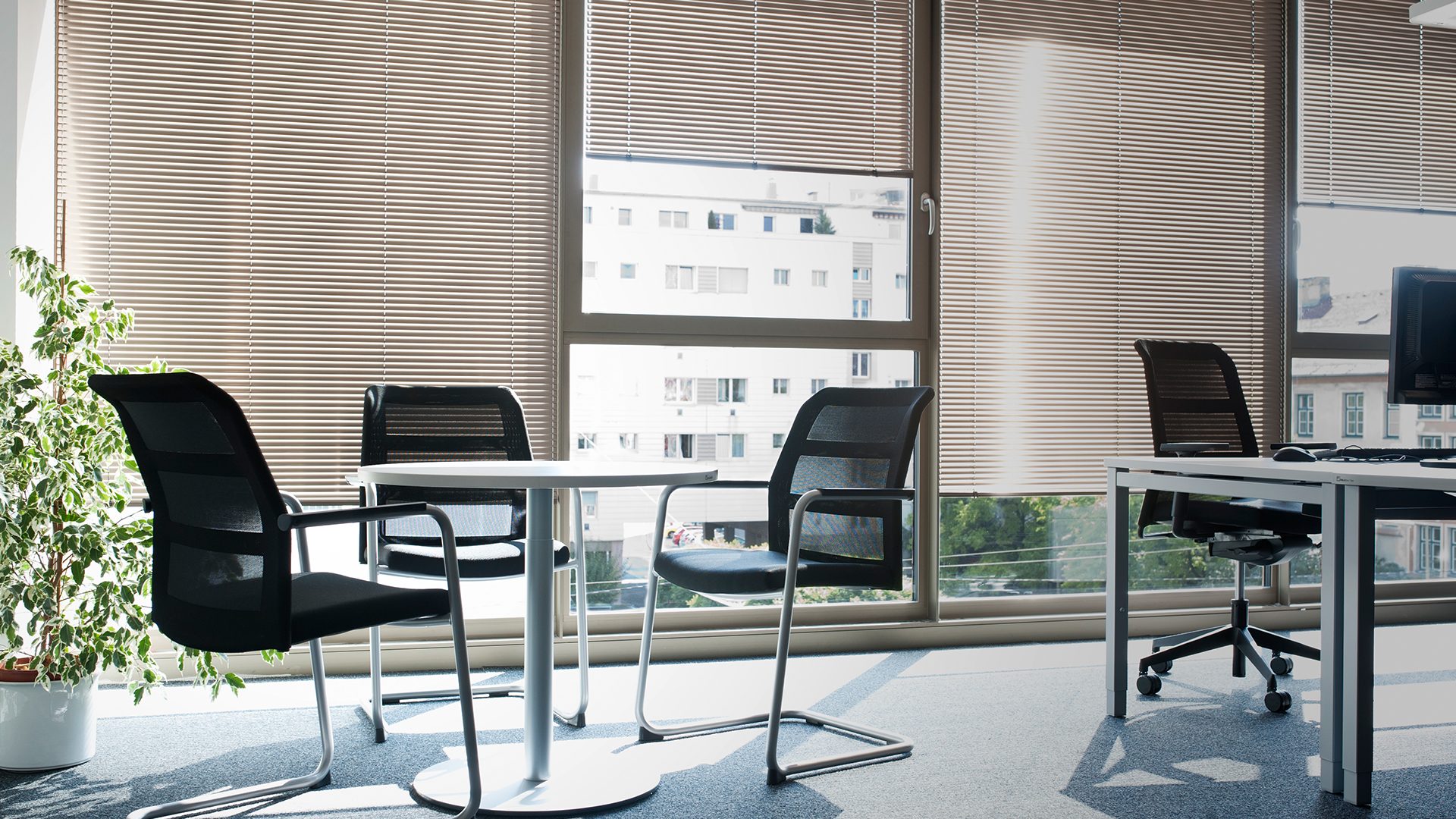 rèm sáo nhôm phòng họp tạo không gian sang trọng