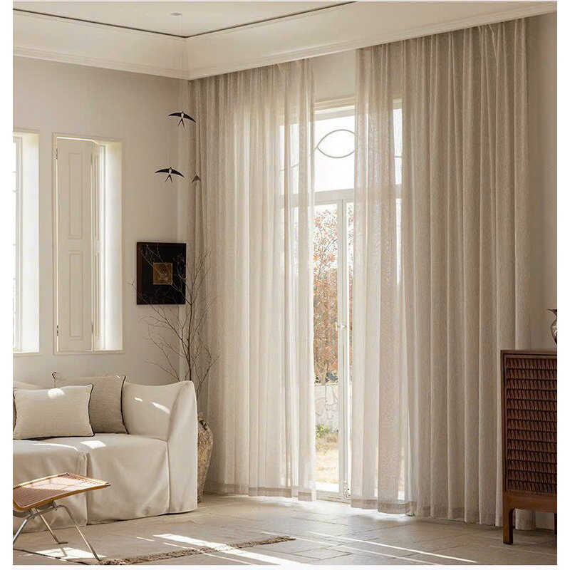 Cận cảnh chất vải rèm vải linen cao cấp bề mặt mộc mạc tinh tế