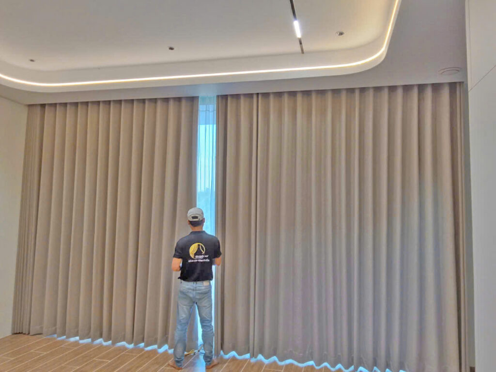 Cận cảnh sợi vải rèm vải bố trang trí bền chắc tự nhiên