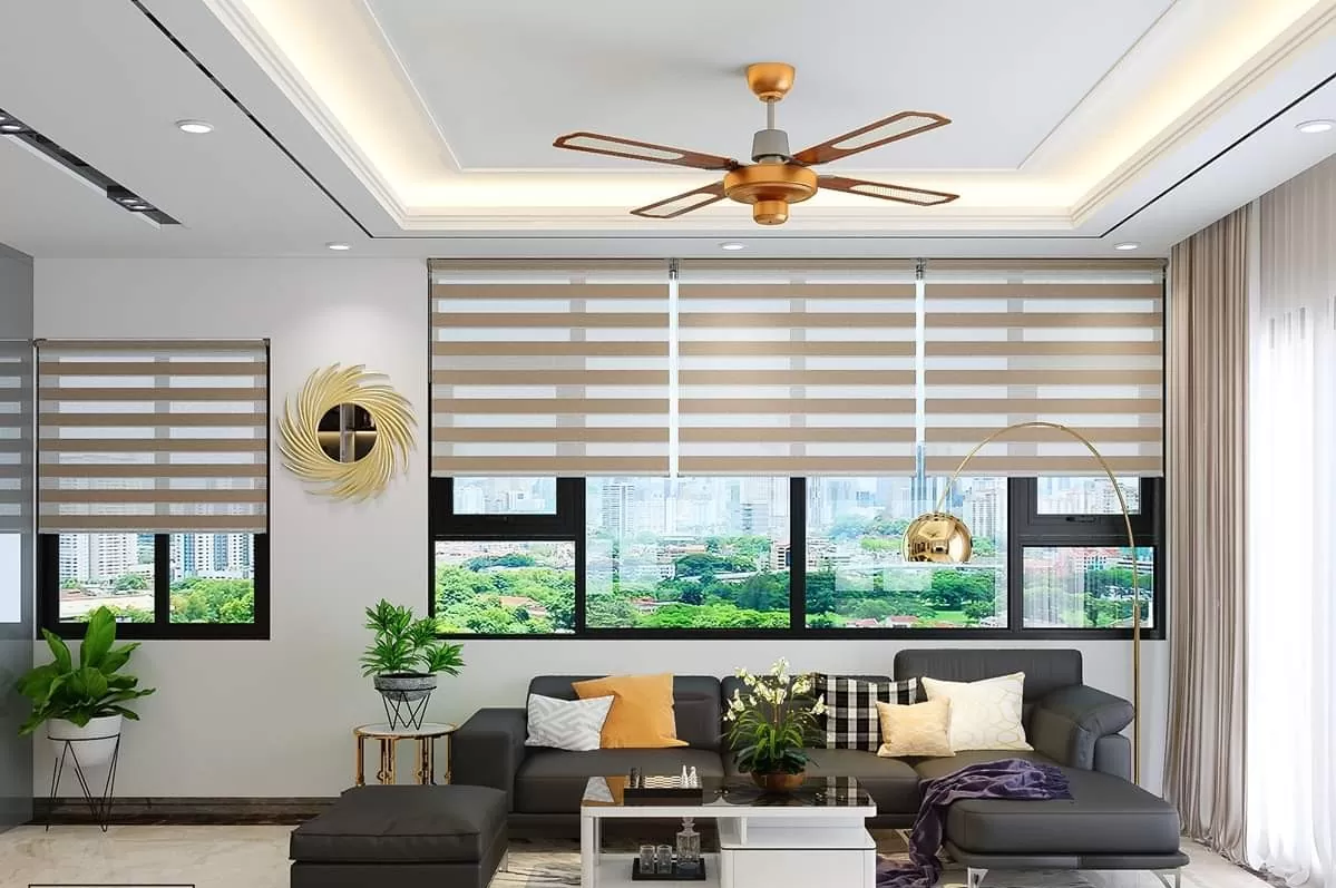 Rèm cầu vồng hàn quốc lắp cửa kính căn hộ chung cư