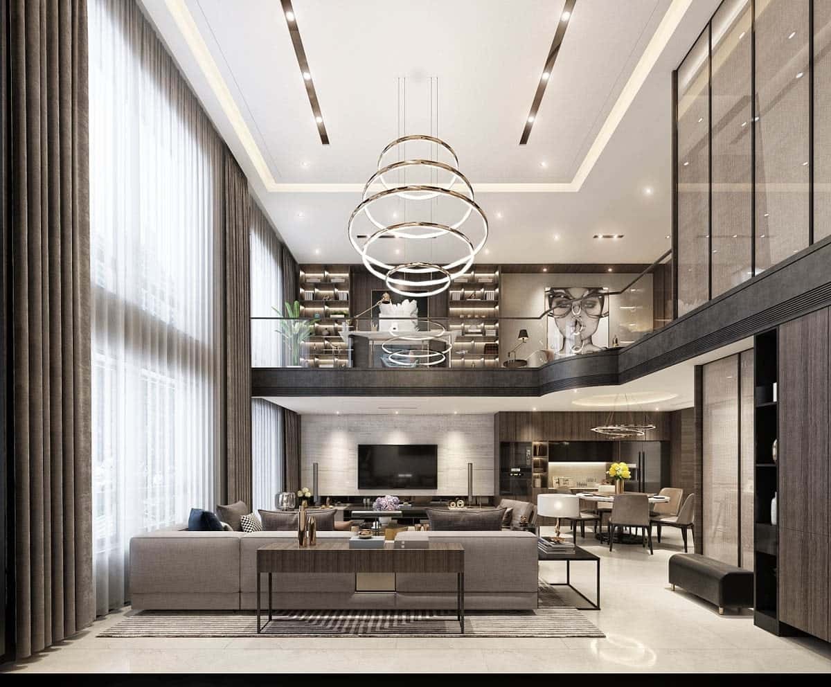 Rèm vải bố trang trí cửa sổ phòng làm việc hiện đại