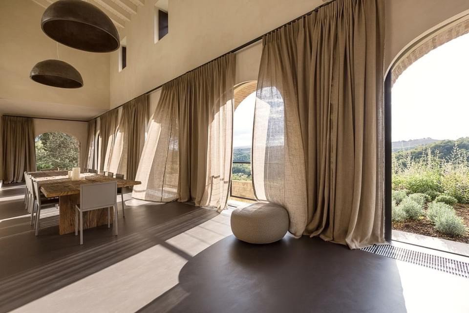 Rèm vải linen cao cấp treo cửa sổ đón sáng cho căn hộ cao cấp