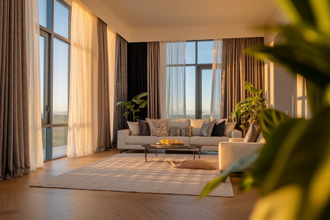 rèm cửa chống nhìn xuyên hai lớp dày cao cấp