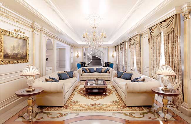 rèm cửa đẹp cho biệt thự phong cách tân cổ điển sang trọng