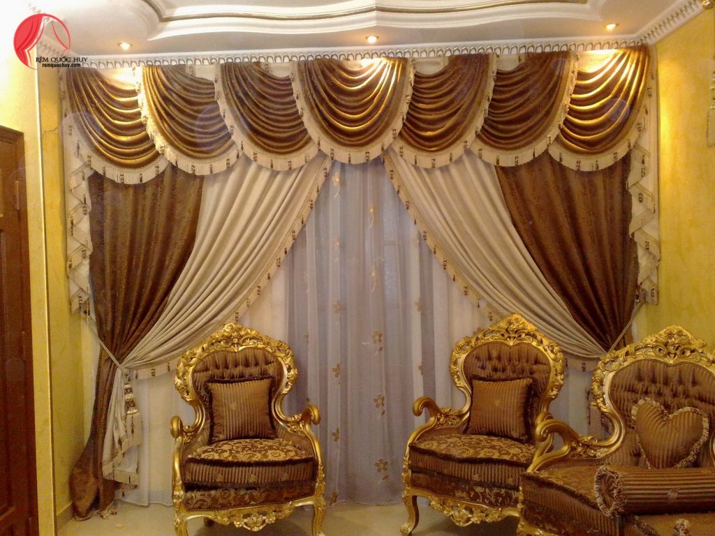 rèm cửa đẹp tân cổ điển vải dày cao cấp
