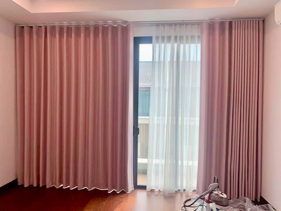 rèm cửa màu pastel xanh mint decor căn hộ chung cư cao cấp