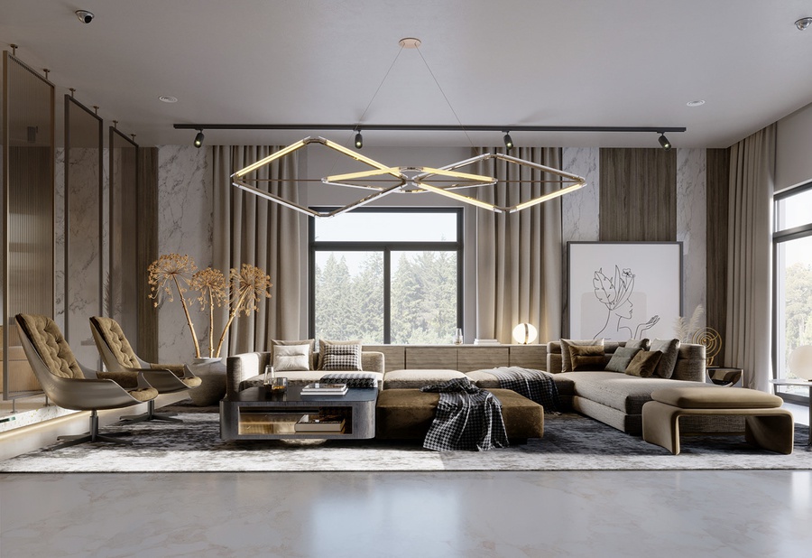 rèm tự động đẹp điều khiển từ xa cho biệt thự