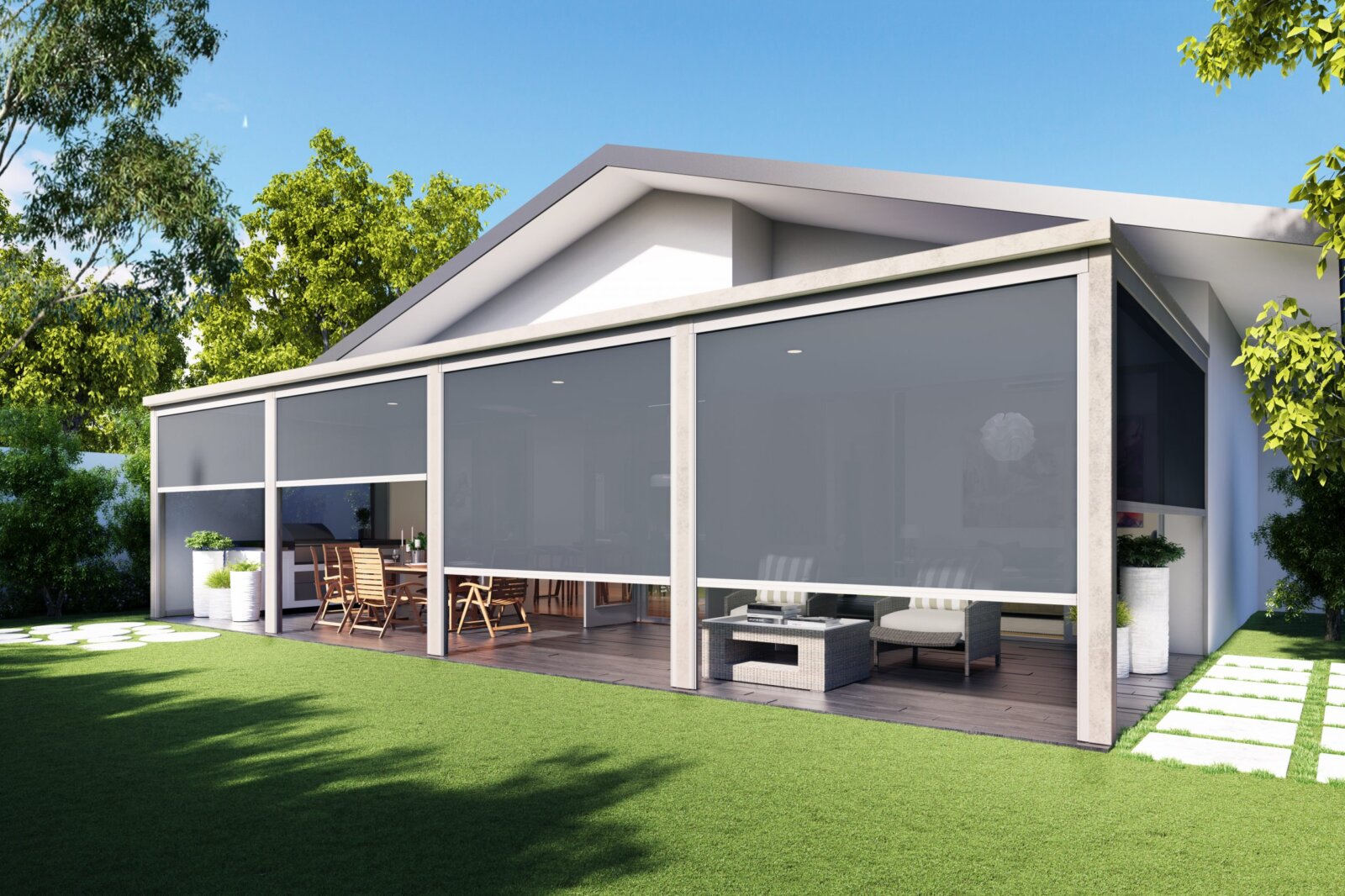 hệ rèm zipscreen Sài Gòn cho ban công kính