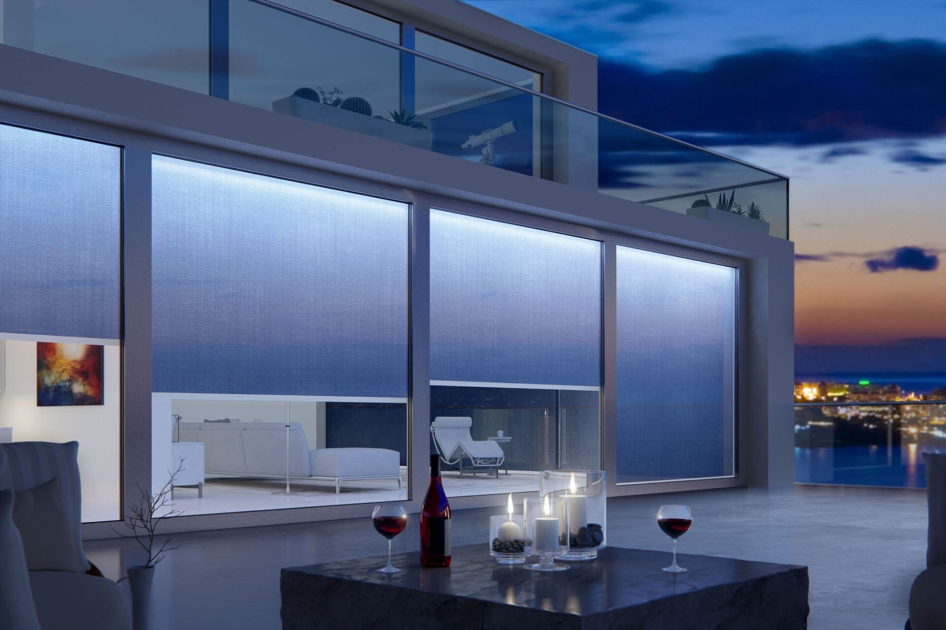 mẫu rèm cuốn ngoài trời chống nắng chất liệu bền đẹp