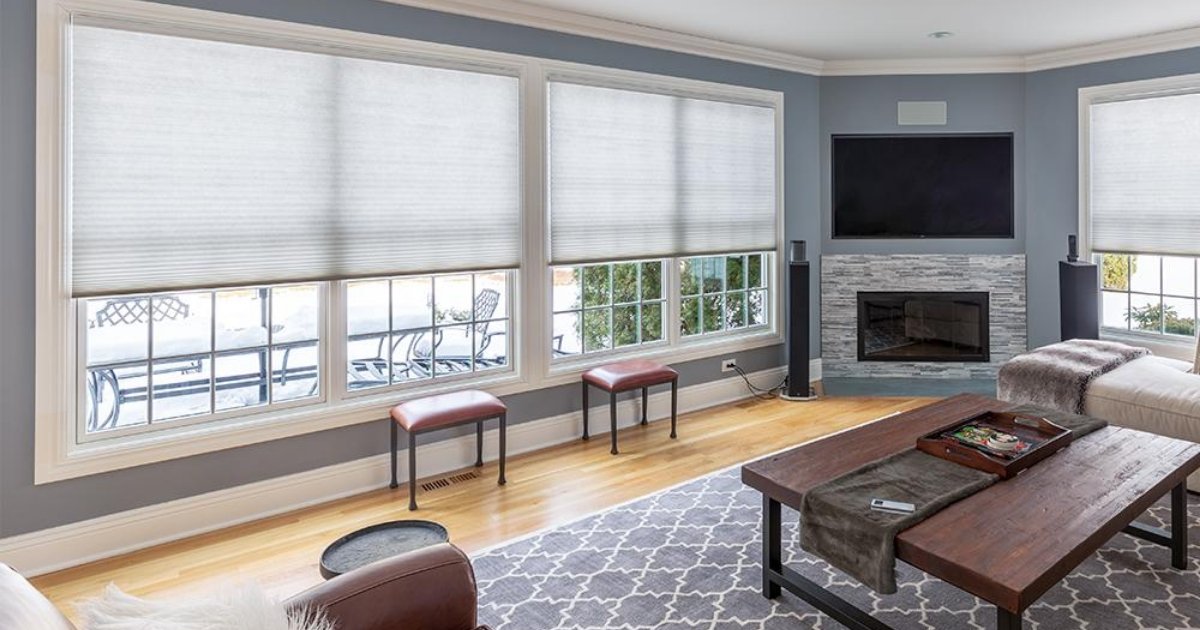 rèm tổ ong cửa sổ phòng ngủ thiết kế hiện đại tiết kiệm năng lượng