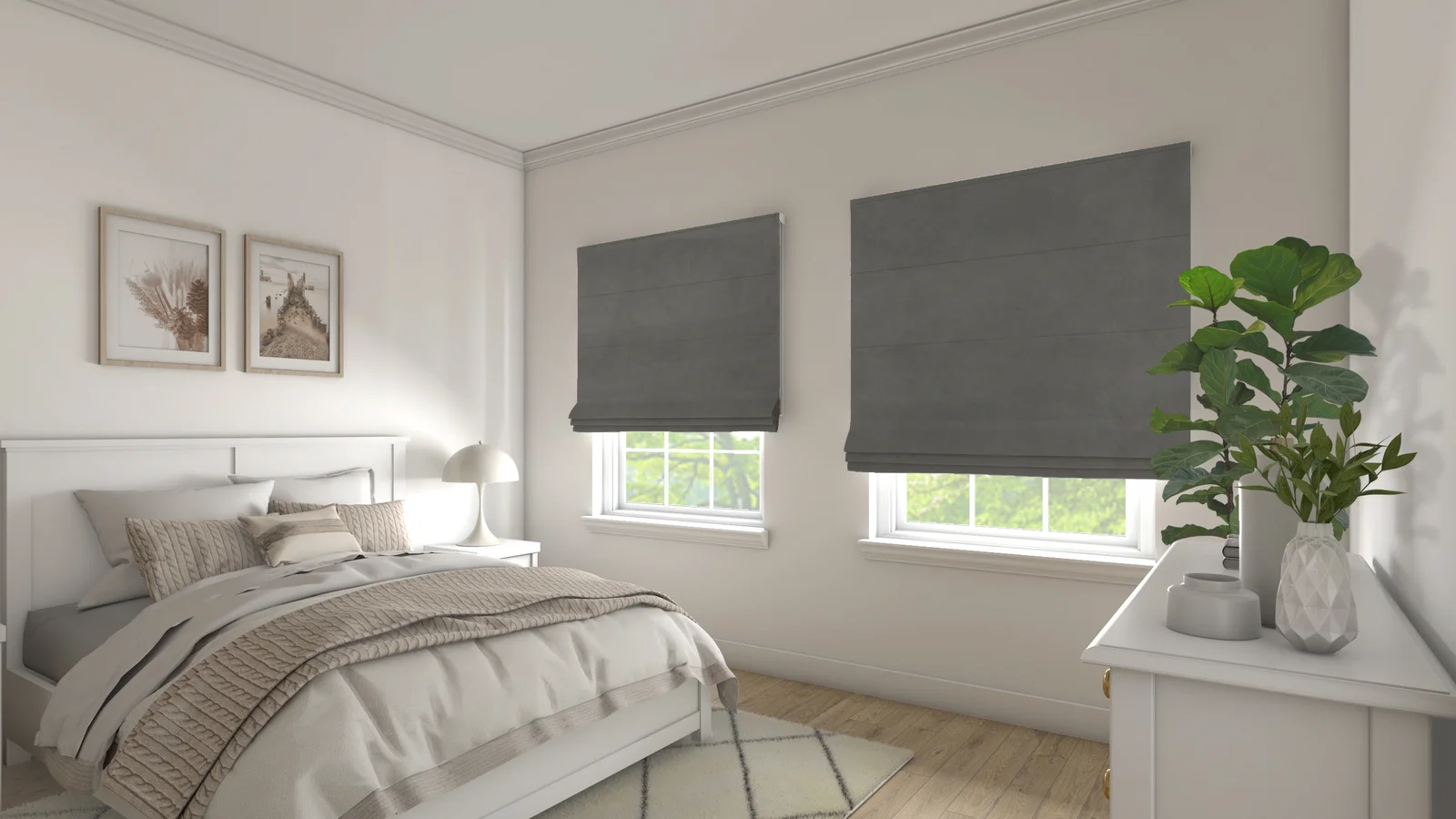 Rèm roman phòng ngủ cổ điển hiện đại, chất liệu mềm mại, dễ dàng điều chỉnh ánh sáng