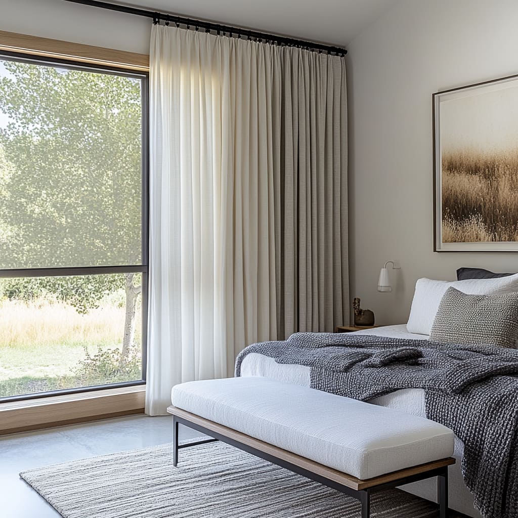 rèm cửa phòng ngủ homestay nhẹ nhàng thu hút khách