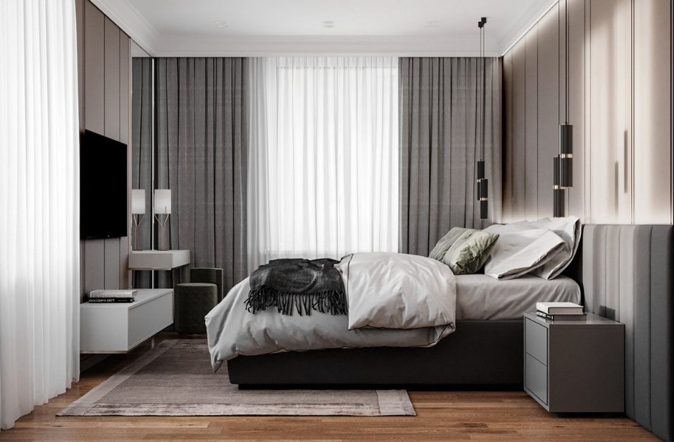 rèm phòng ngủ Phú Mỹ Hưng thiết kế hiện đại tinh tế