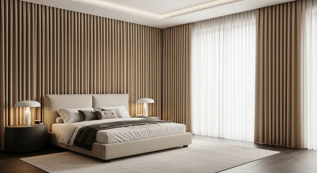 rèm phòng ngủ nhà phố TPHCM chống nắng chống nóng hiệu quả