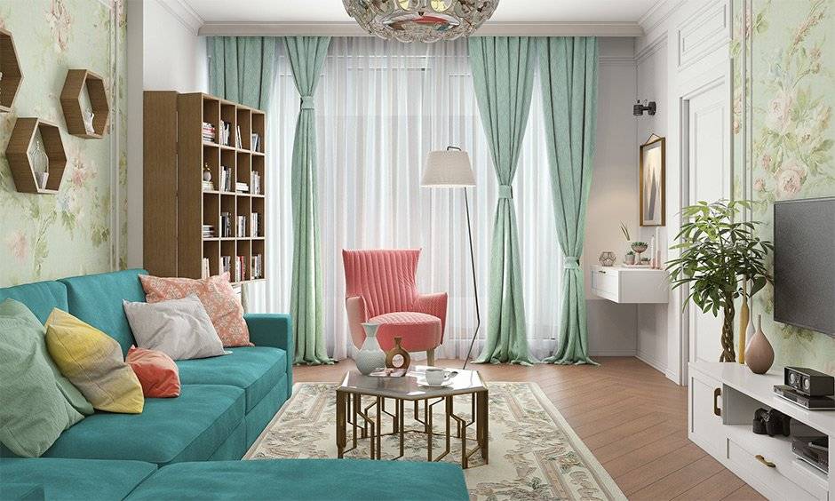 Không gian phòng khách đẹp với rèm cửa hiện đại dẫn đầu xu hướng nội thất