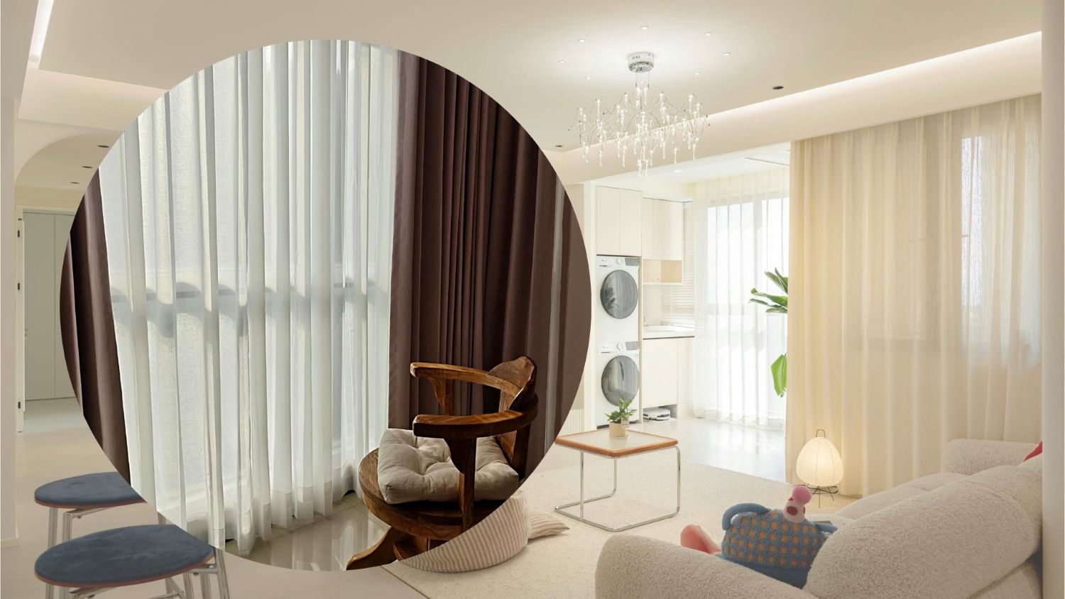 Kỹ thuật viên sửa chữa rèm phòng khách tại nhà tận nơi