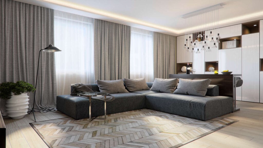 rèm phòng khách minimalism màu trung tính sang trọng và thanh lịch